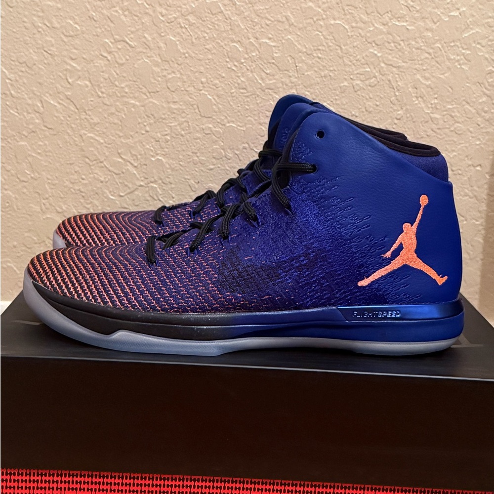 Air Jordan XXI Westbrook Blue and Orange High-Top Sneakers